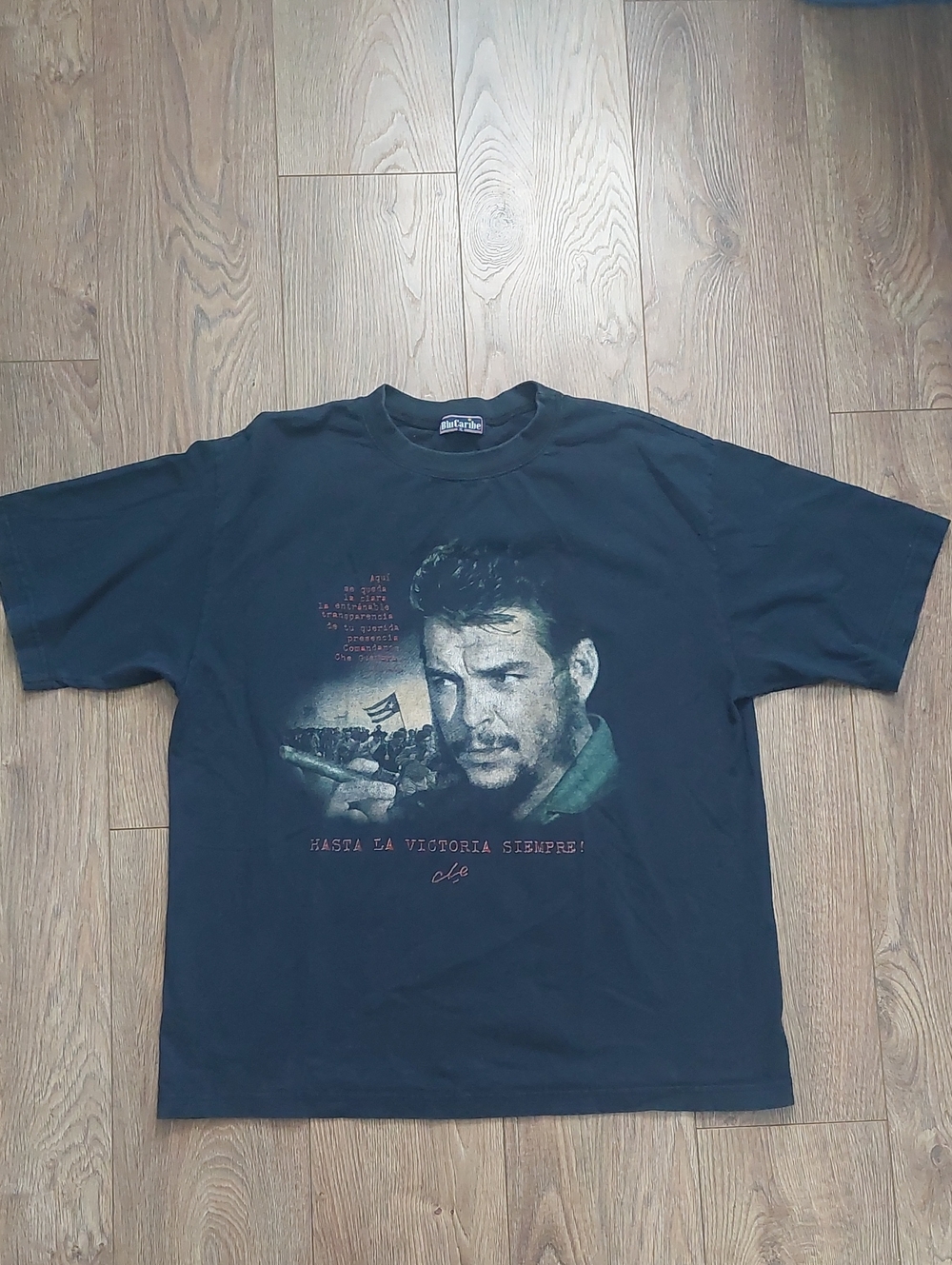 VTG CHE Men’s Black Graphic Tee - 'Hasta La Victoria Siempre' Xl